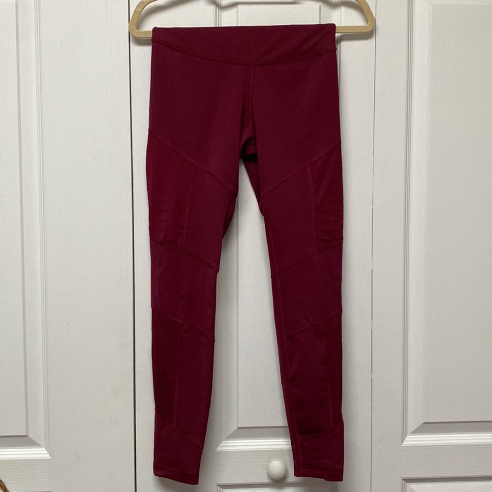 Reebok Maroon Mesh Leggings